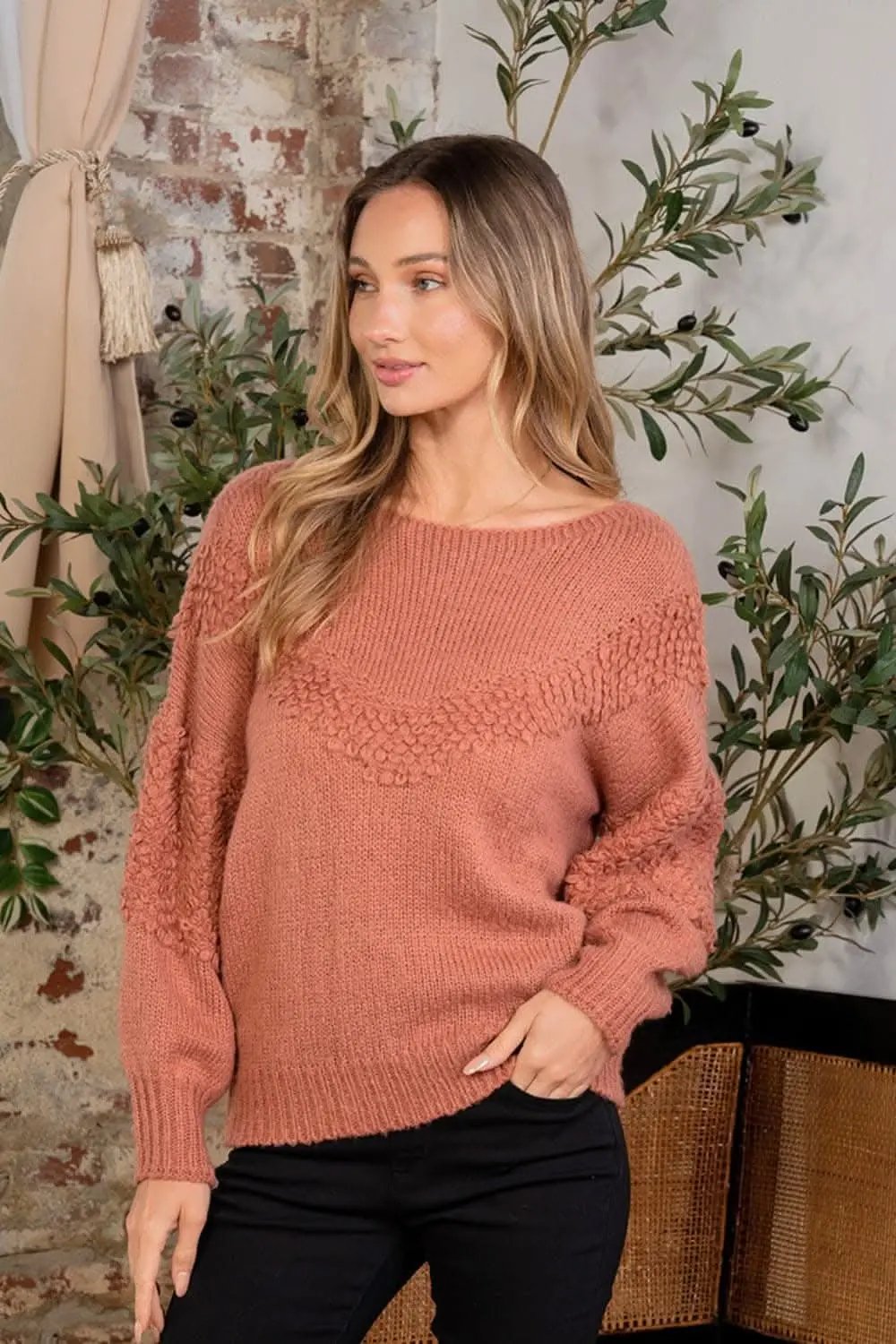 Sweaters Trendsi Boat Neck Sweater Women's Casual Long Sleeve Knit Top USA Shipped
