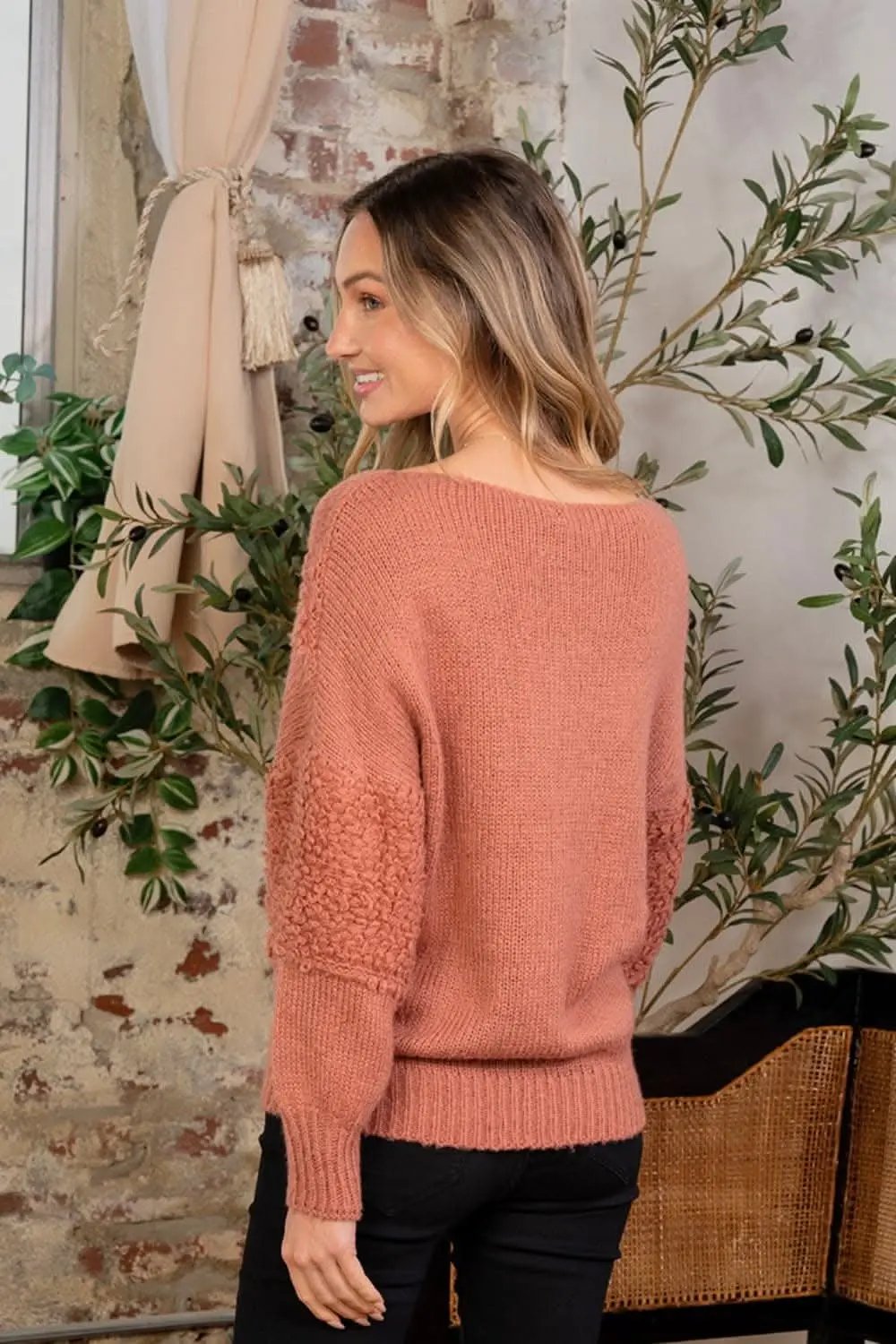 Sweaters Trendsi Boat Neck Sweater Women's Casual Long Sleeve Knit Top USA Shipped