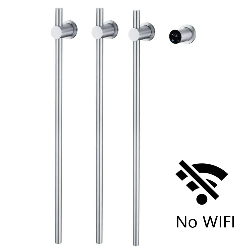 Modern Electric Heated Towel Rack Wall Mounted Bathroom Towel Warmer Heated Towel Rail Heater 3Bars Stainless Steel 220V/110V