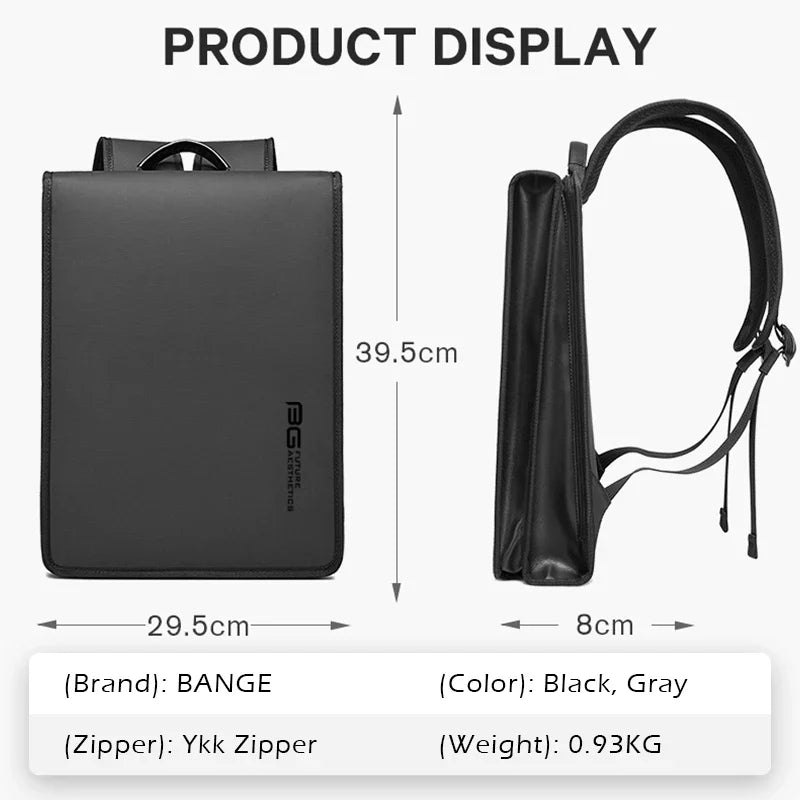 BANGE New Design Men Backpack Waterproof Fits for 14.1 inch Laptop Bag Teenager Travel Bag School Bag City Business Backpack Man