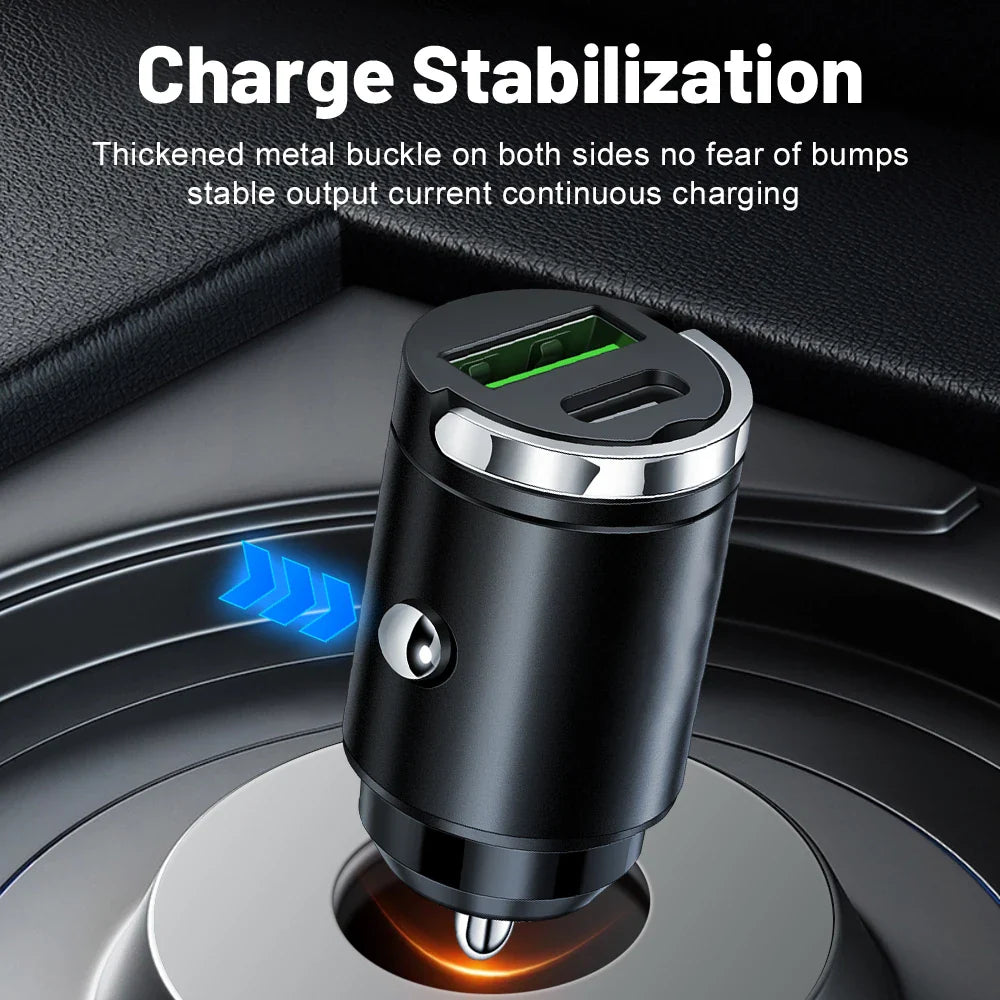 100W Mini PD USB Car Charger Lighter Car Charger for Xiaomi Samsung Huawei Super Fast Charging QC3.0 Car Charger for iPhone