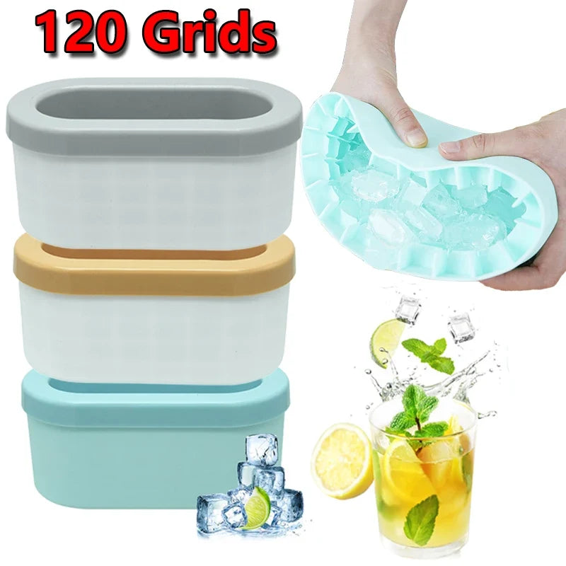 New Silicone Ice Bucket Portable Ice Cube Mold Round Wine Ice Cooler Refrigerator Freeze Ice Maker Creative Ice Cube Mold Tools