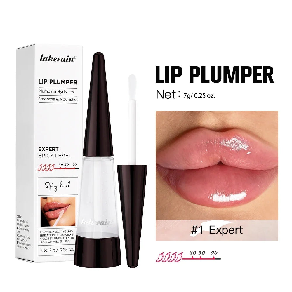 Lakerain Instant Lip Plumper Gloss Oil Lip Long-Lasting Moisturizer Volume Boosting Lip Oil Volumizing & Hydrating Non-Dry Plump