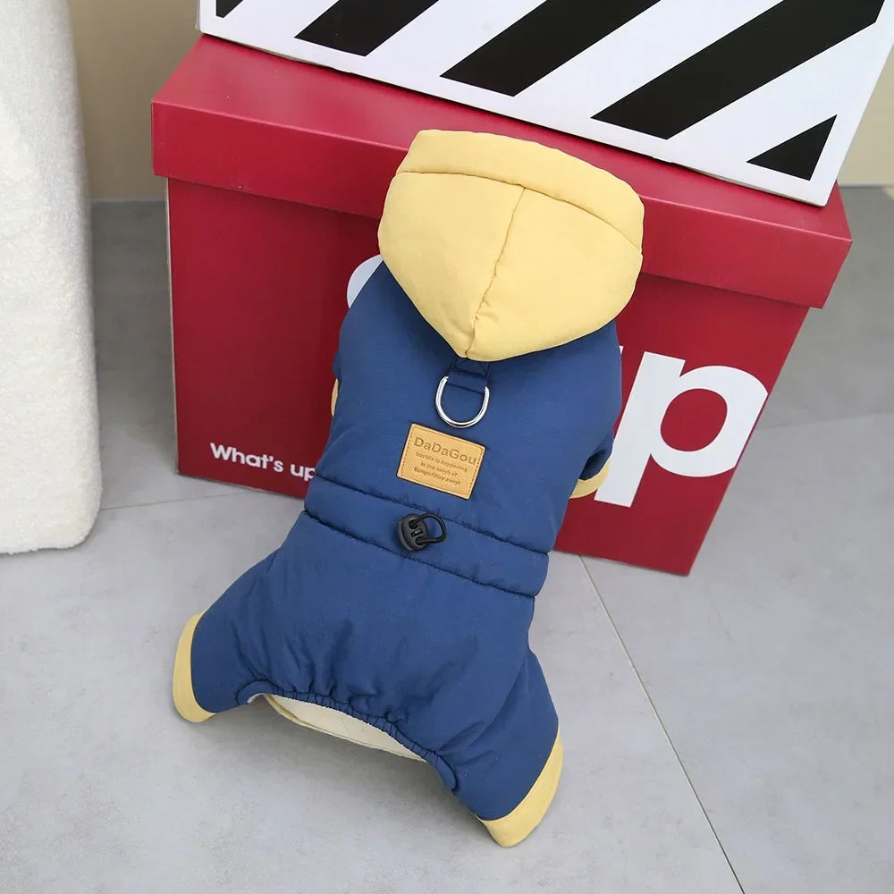 Waterproof Pet Clothes for Dog Winter Warm Dog Jacket Coat Cat Small Dog Hooded Jumpsuit Snowsuit Puppy Outfits for Cold Weather