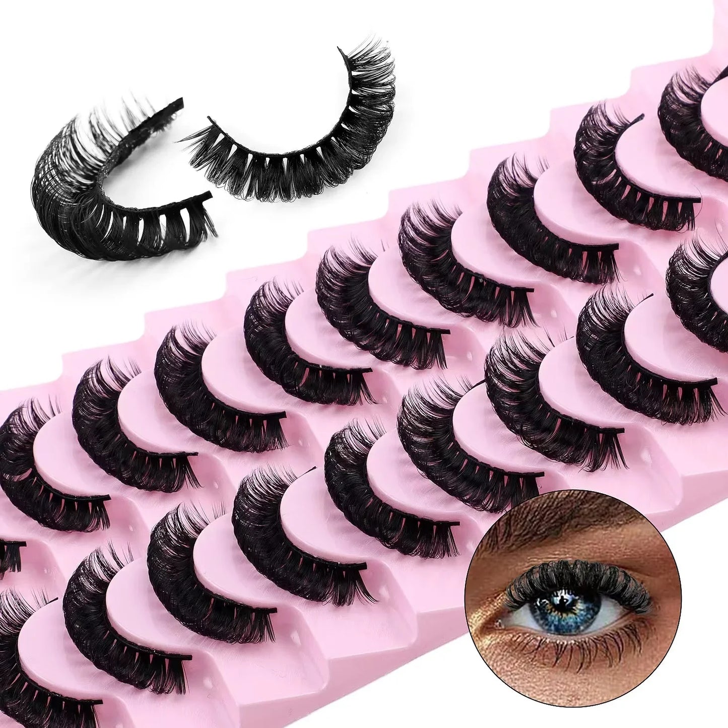 Faux mink eyelashes natural 3d mink lashes makeup volume false eyelashes in bulk cilio H13 E-08
