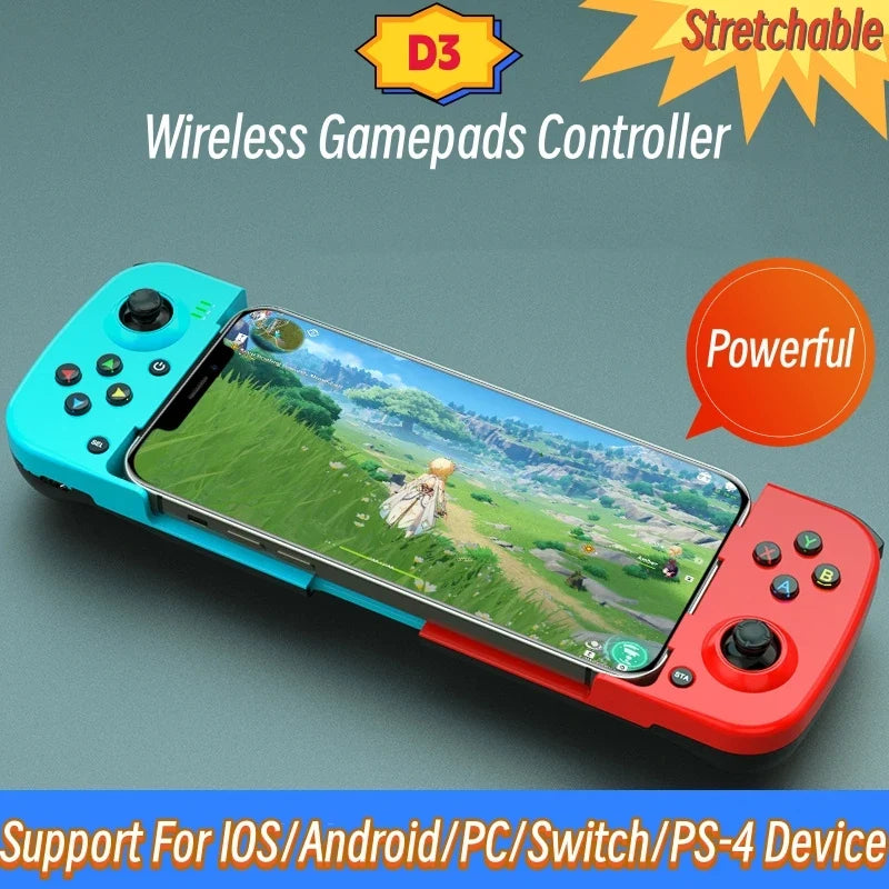 Wireless BT 5.0 Stretchable Game Controller For Mobile Phone Android IOS Gamepad Joystick Retractable Gamepads Switch PC Steam