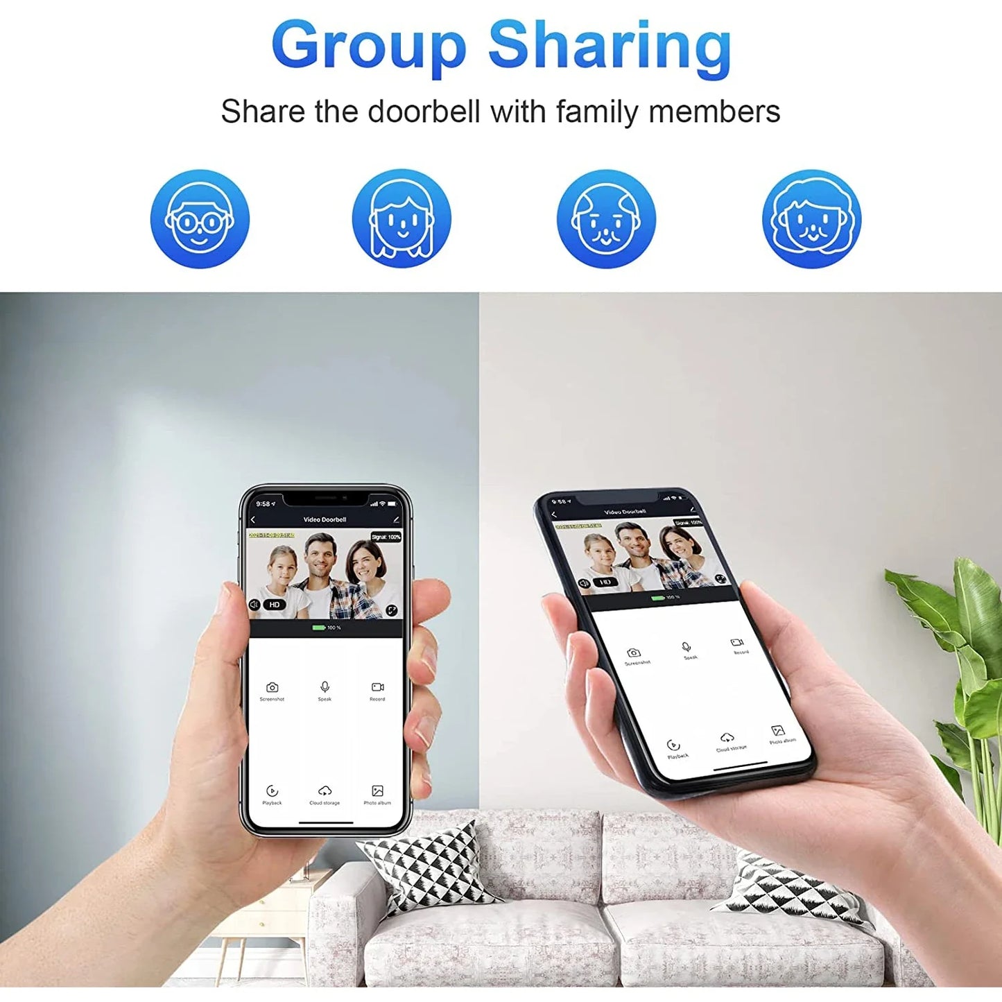 1080p Wireless Video Doorbell Camera Wifi Smart Door Bell Tuya Smart
