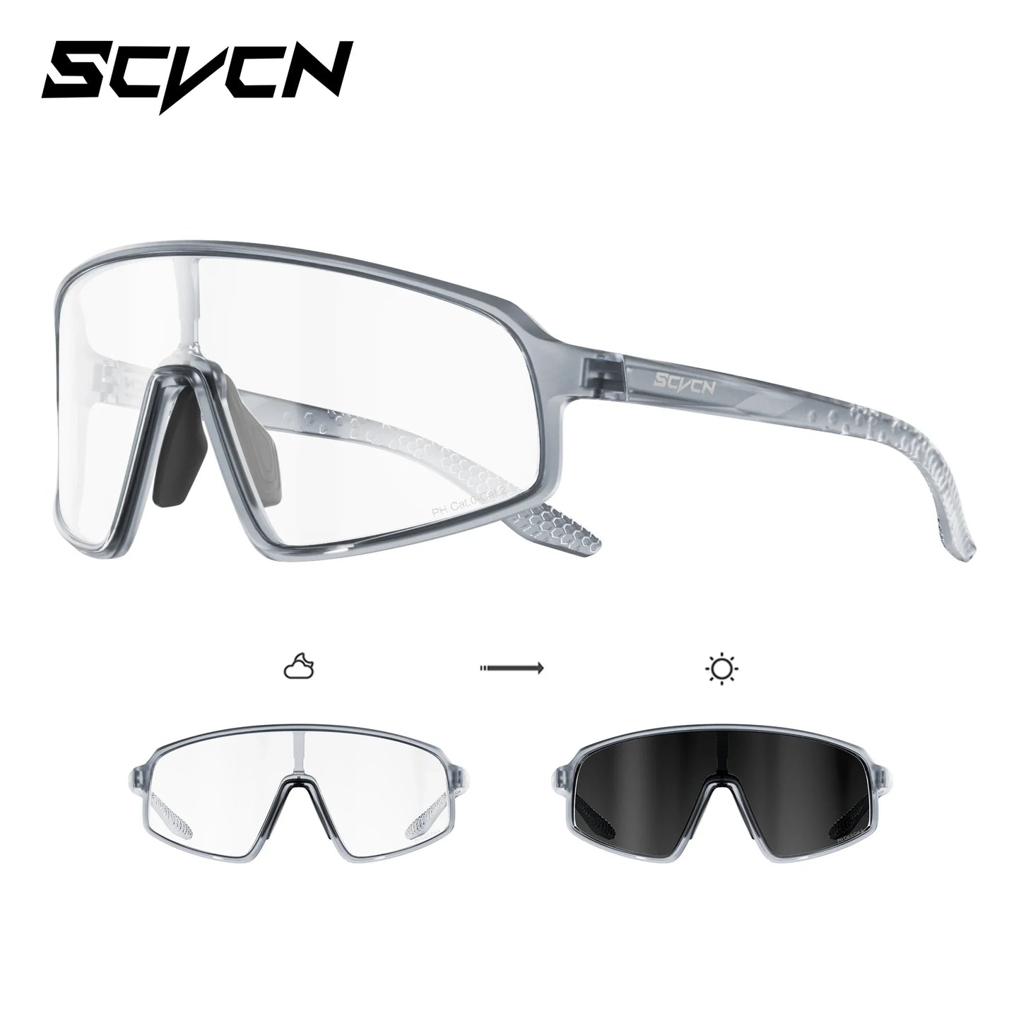 SCVCN New Sports Cycling Sunglasses UV400 Windproof Eyewear for MTB Road Bike Running Hiking Men Women Outdoor Sports Eyewear