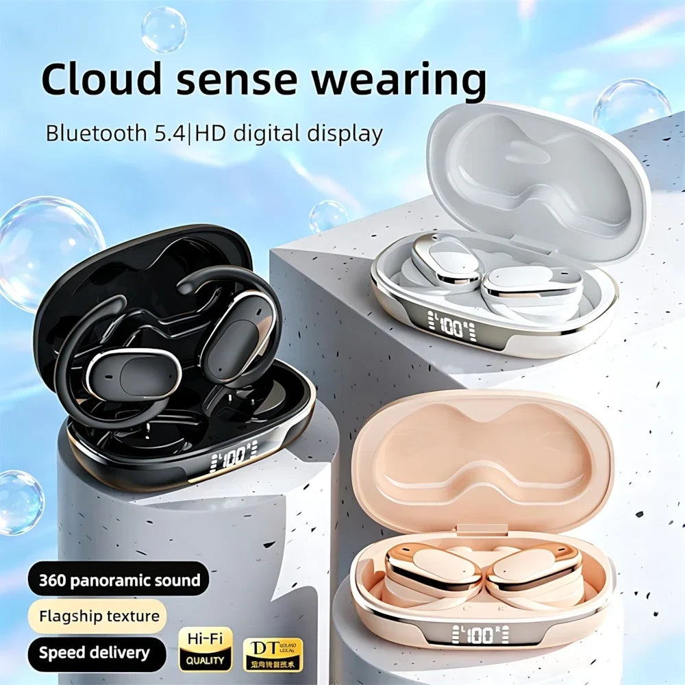 True Wireless Bluetooth Headsets ENC Noise Reduction Hanging Ear Long Battery Life 9D Stereo LED Digital Display Touch Earphones