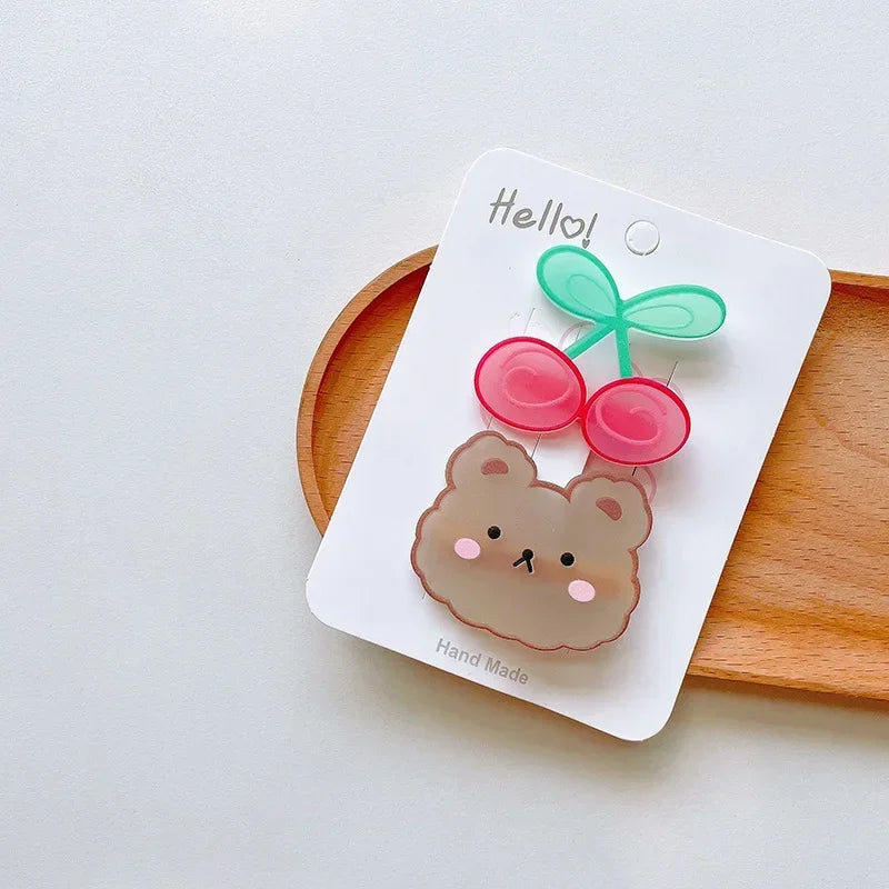 Clips de pasador de pelo de acrílico Kawaii