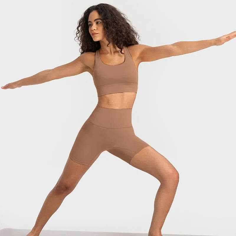 Nude Feel Yoga Sets  Cross Back Bra & Joggers