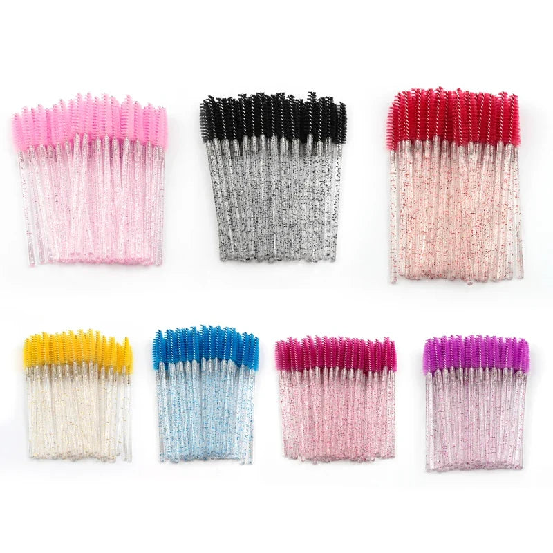 5/50Pcs Black Lashes Brush Cosmetics False Eyelashes Supplies Reusable Makeup Brushes Eyebrow Brush Mascara Wands Make Up Tools