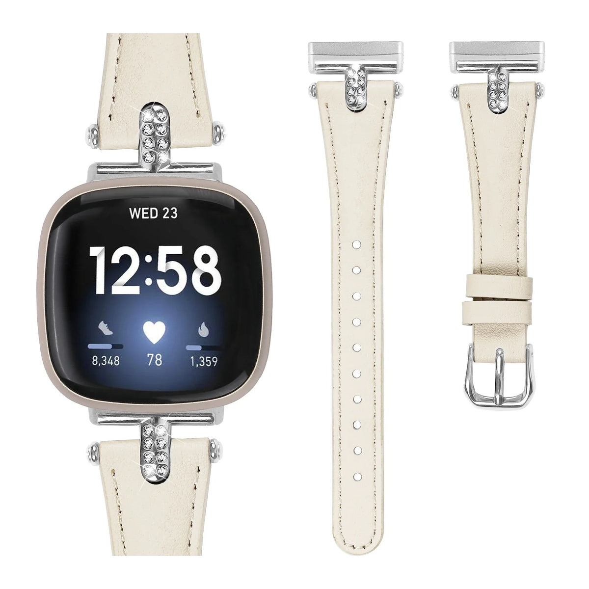 Fitbit Versa 4, Versa 3, Sense 2 & Sense Tapered Band, Sparkly Links