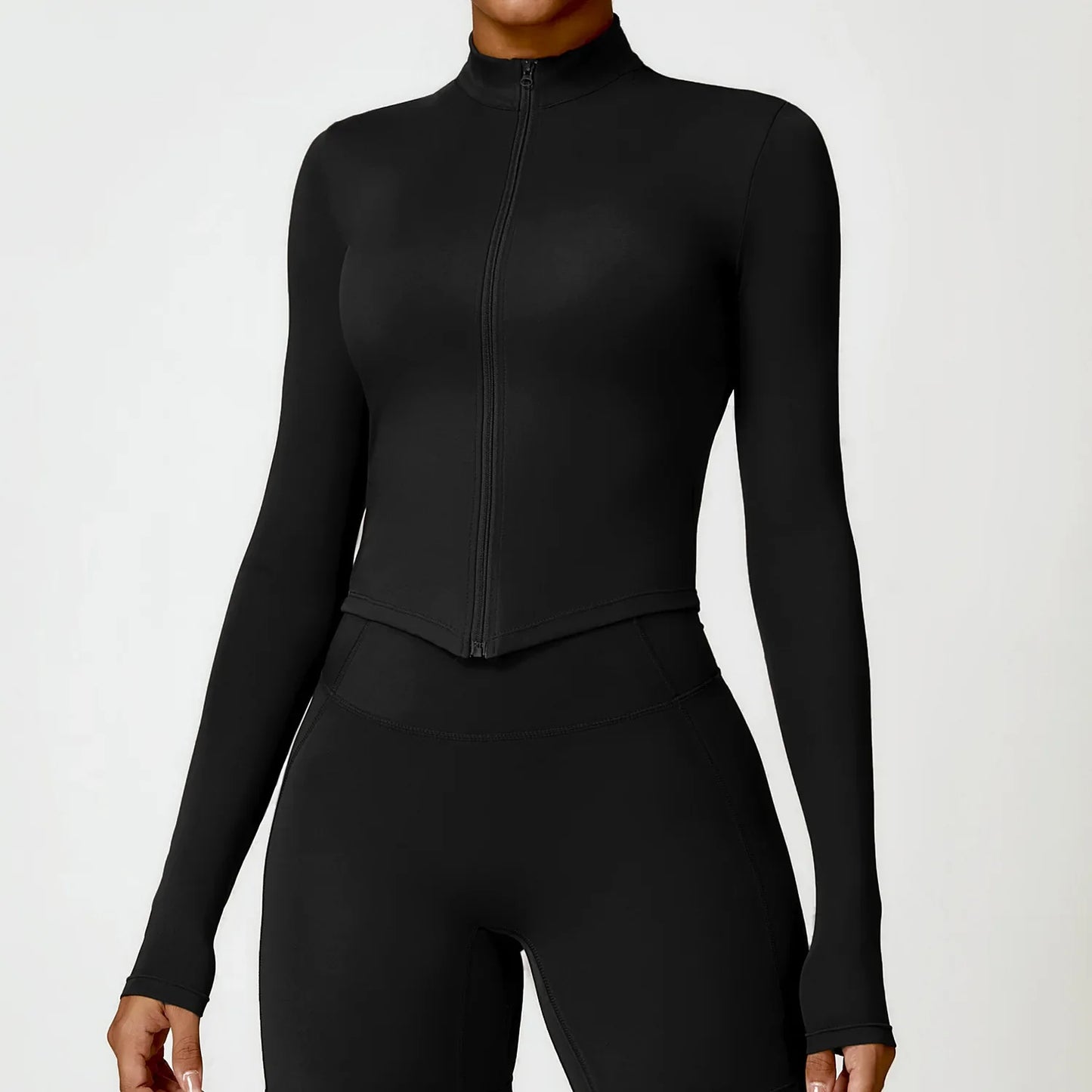Chaqueta de mujer con cremallera completa y estilo deportivo