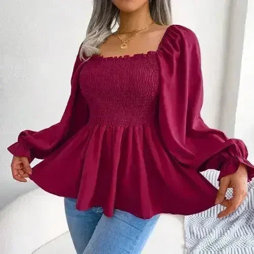 Loose Fit Chiffon Blouse - Elegant Polyester Top | Femstylo