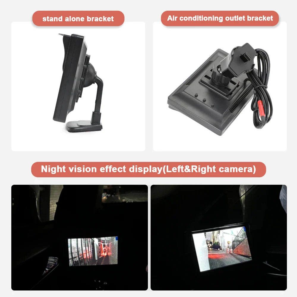 Carsanbo 5 Inch HD Mirror Monitor Car Digital Side View System with 720P Night Vision Camera Blind Spot Waterproof Accessories