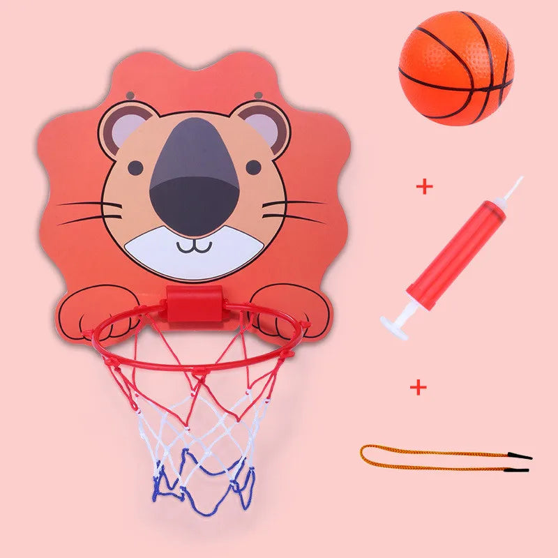 Kids Adjustable Basketball Stands Cartoon Animals Shape Shooting Basket Indoor Outdoor Sports Games Basketball Hoop