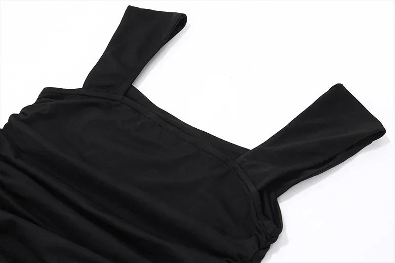 Ruched Bodycon Maxi Dress | Square Neck Slip Dress -femstylo