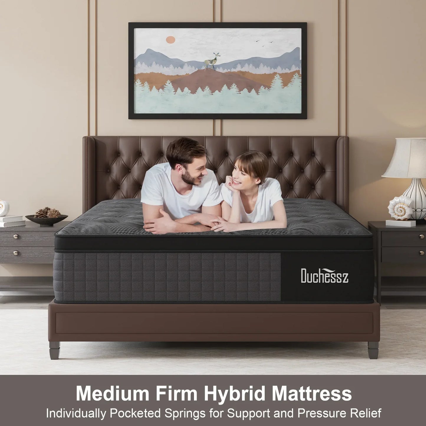 10"12"14"Twin Full Queen King Size Gel Memory Foam Pocket Spring Hydird Mattress In A Box Medium Firm