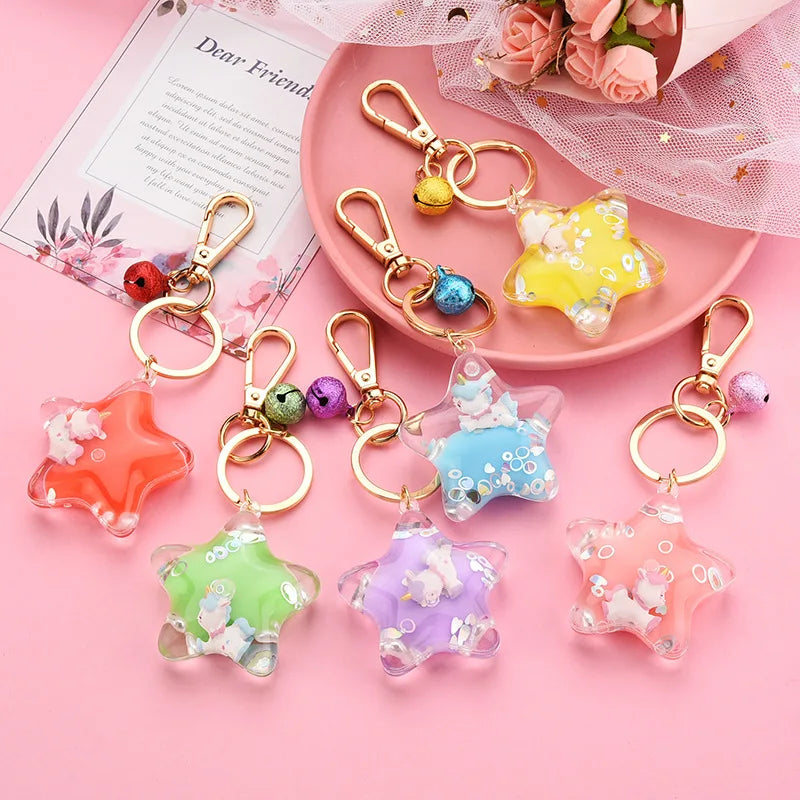Sparkle Star Moving Liquid Keychain