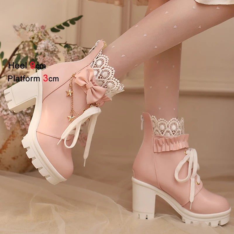 Botines rosados bonitos