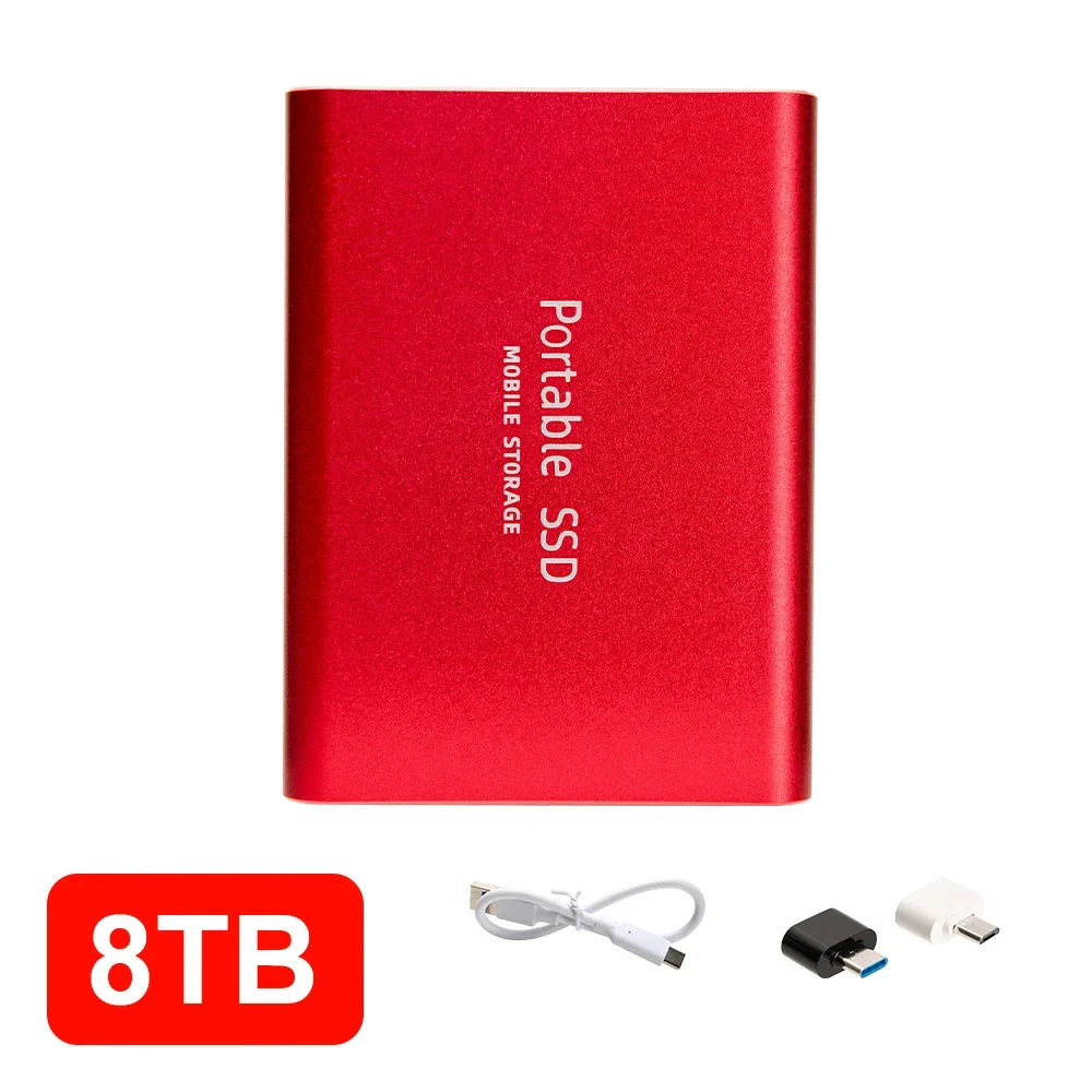 4TB Mini External Solid State Drive Portable SSD 8TB Hard Drive Small Size Quick Read Write Travel Backup Storage
