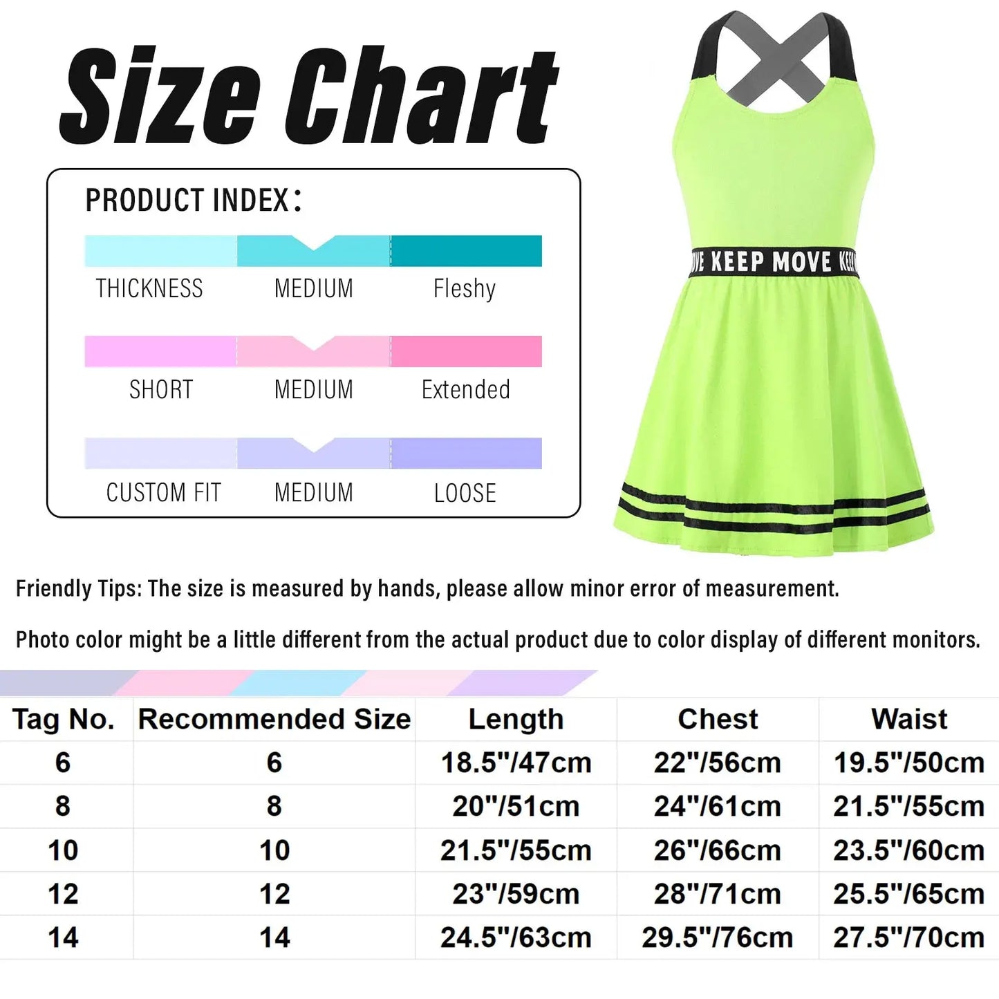 Girls' A-Line Tennis Dress with Criss Cross Straps