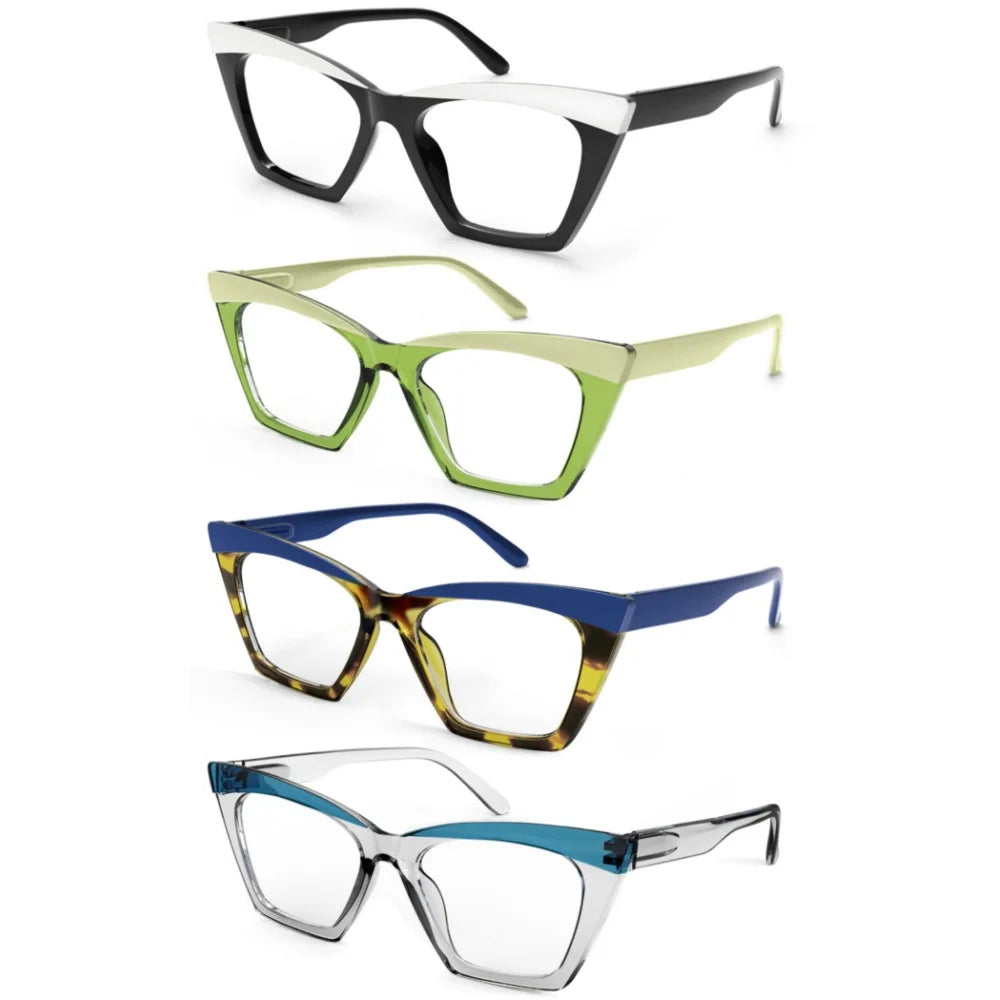Oversized Reading Glasses for women Large Readers Cateye Blue Light Blocking extra wide Anti UV/Eyestrain Fashion xl Cheaters