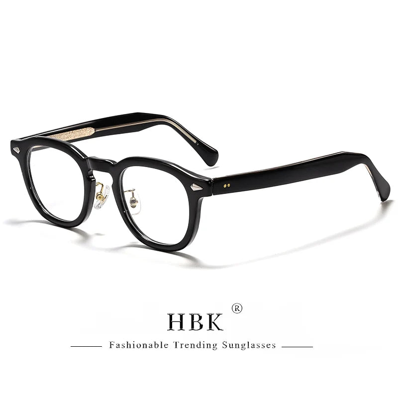 HBK Retro Oval Glasses Frames Transparent Lenses Men High Quality TR-90 Frame Glasses Women's Reading Computer Eyewear