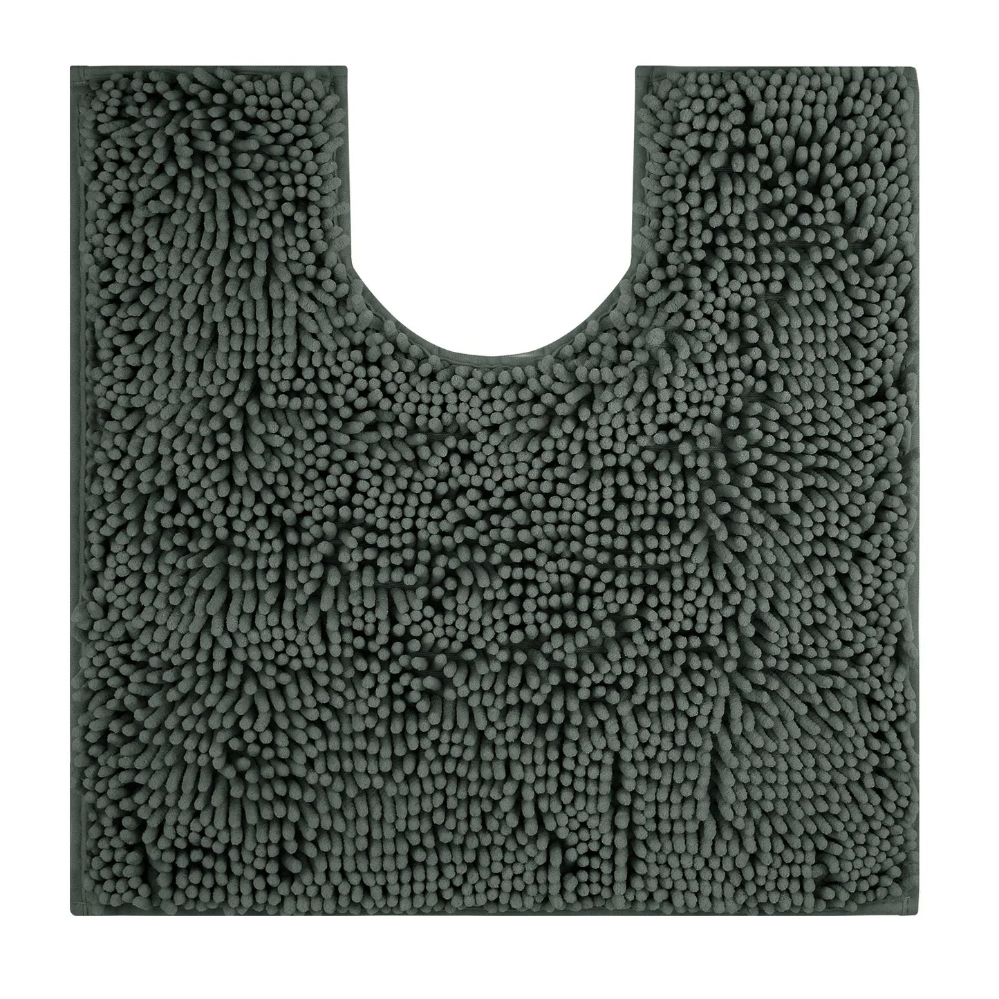 Toilet Rugs U Shaped Washable Bathroom Mat Extra-Soft Plush Rug Chenille Microfiber Super Absorbent Shaggy Machine Wash & Dry