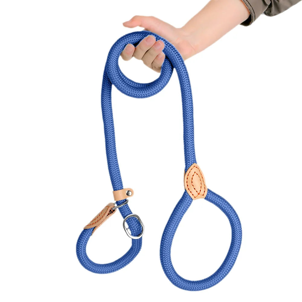 Dog training collar anti riot nylon hand P rope extended thickened unbreakable hand training dog round rope large dog P chain