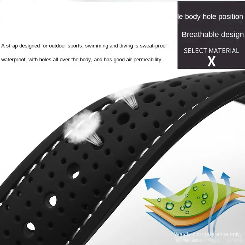 COROS Silicone Sports Watch Band Breathable Rubber Strap Waterproof 20cm
