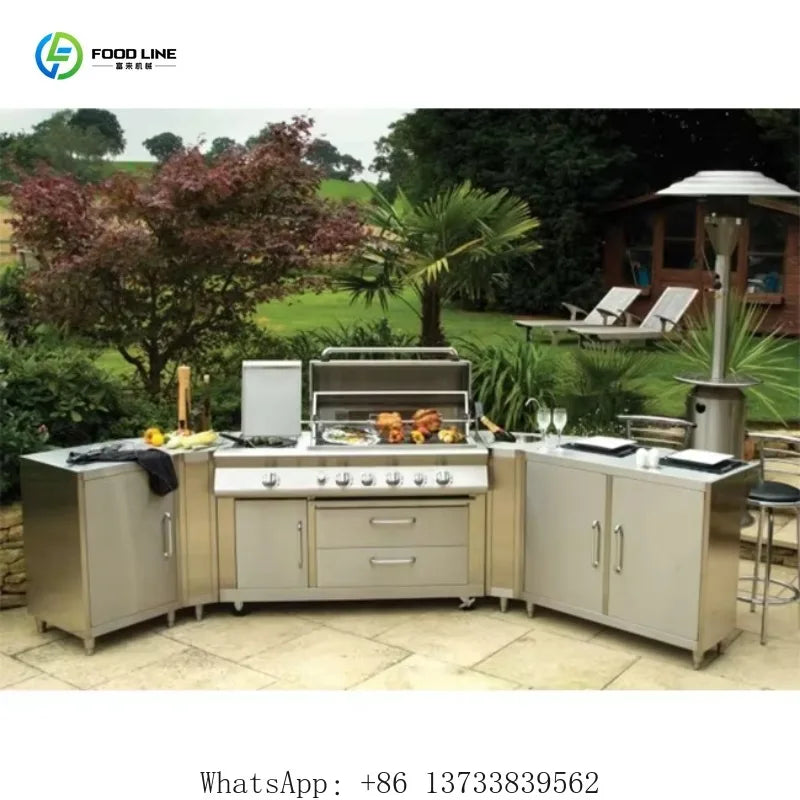 Customized Outdoor kitchen cabinet 304 stainless steel with powder coating for camping