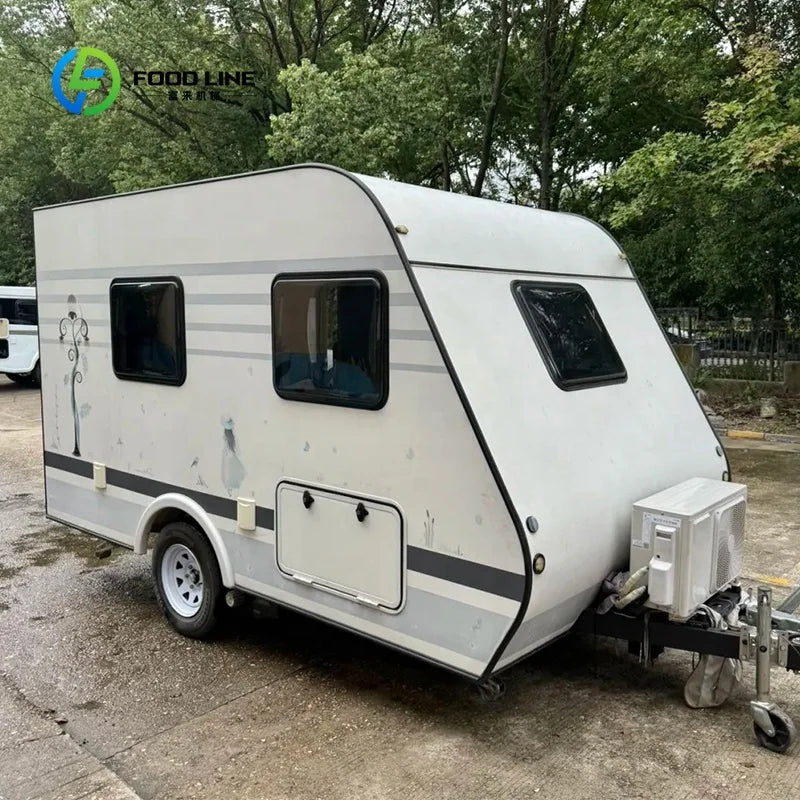 Customized Travel Camper Caravan Dual Axle Trailer Equipped with Full Kitchen & Bathroom for Long-Term Wilderness Camping Stays