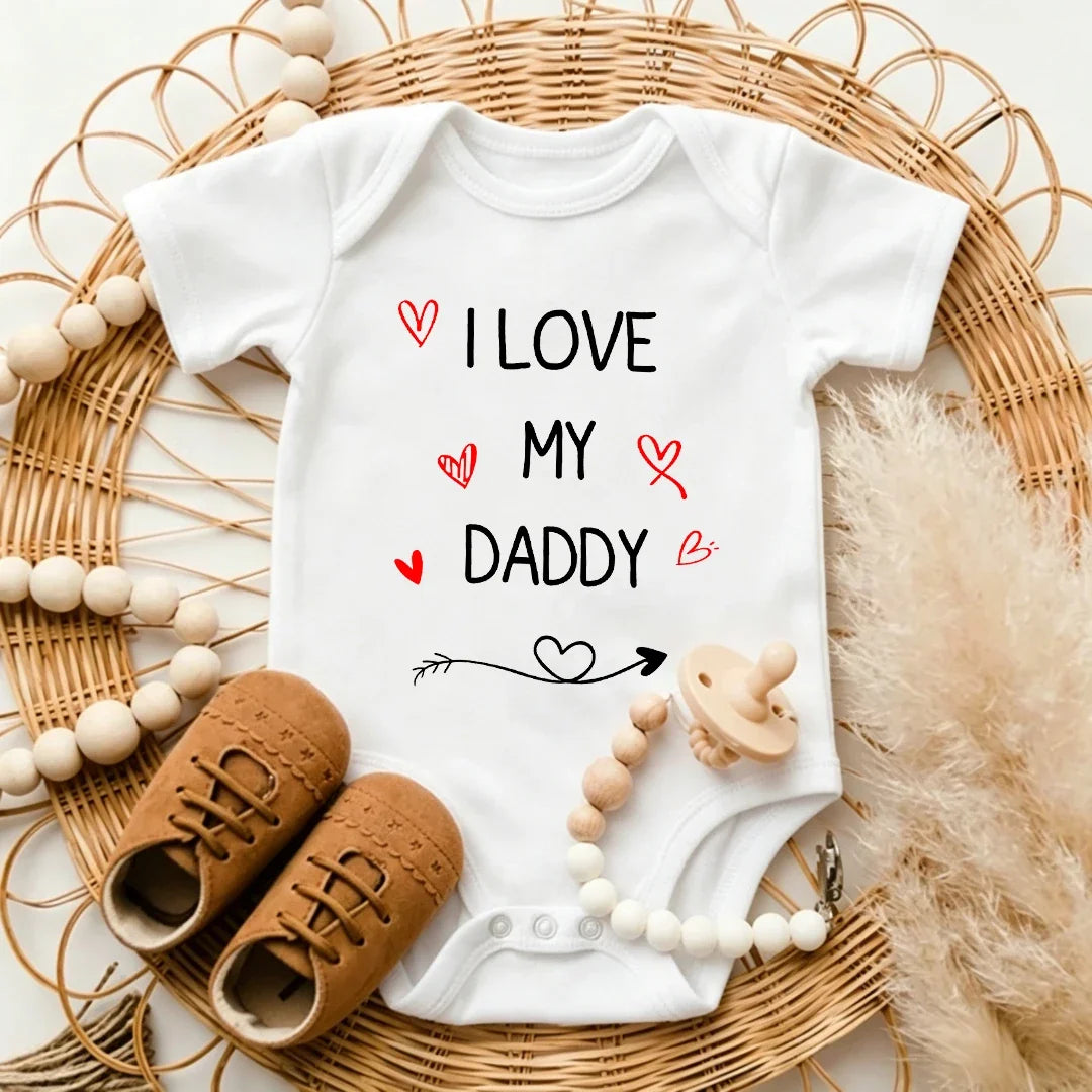I Love My Daddy Toddler Boys Girls Summer Short Sleeve Bodysuit Gender Neutral Baby Romper Infant Clothes Father's Day Best Gift