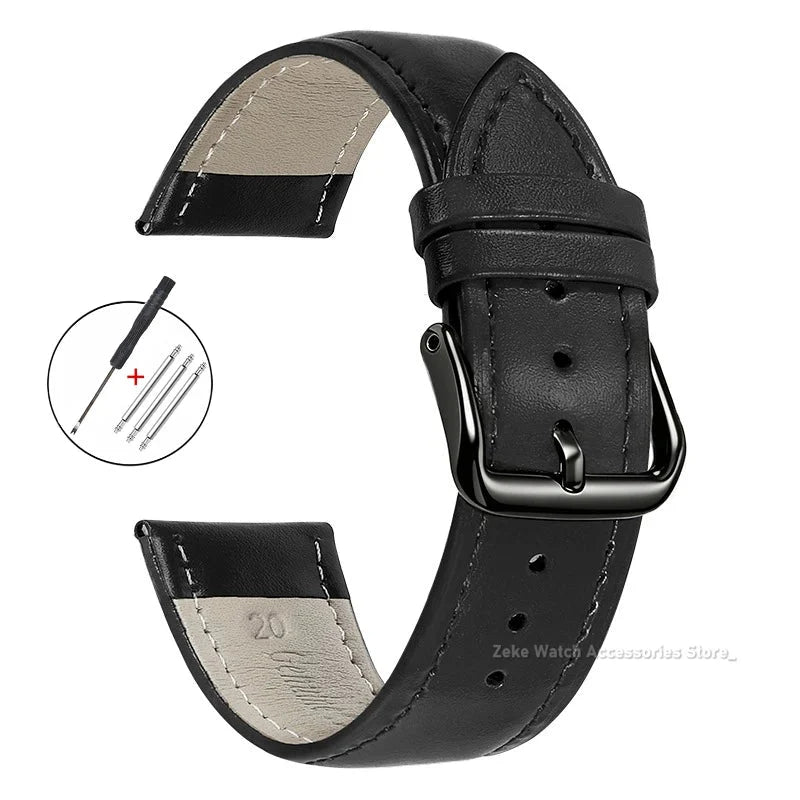 Samsung Galaxy Watch 7, 6, 5, 4 & FE Slim Calfskin Band, Spring Bars & Tool
