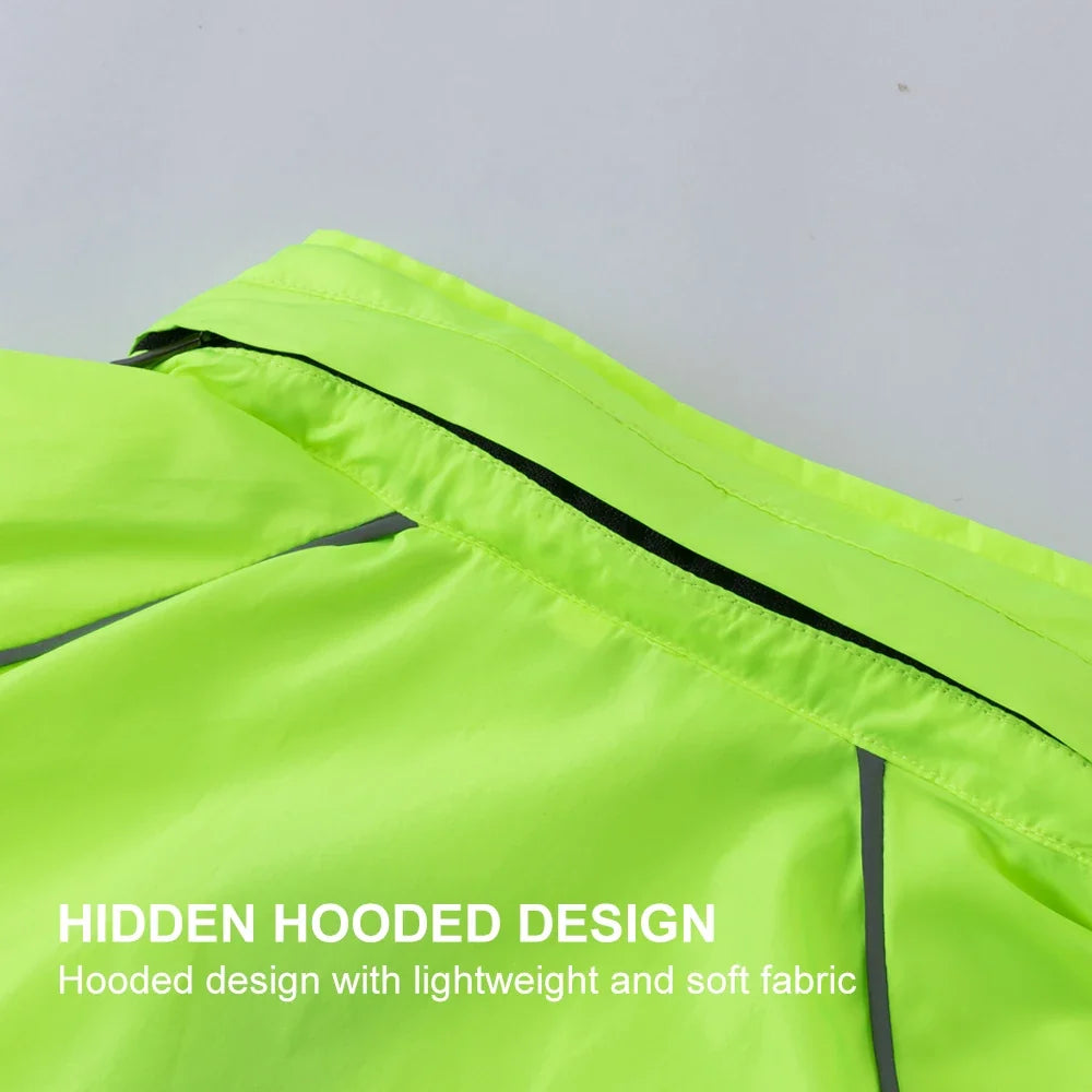 HISERWA Cycling Windbreaker Windproof Waterproof Reflective Bicycle Jacket Ultralight MTB Road Bike Jersey Portable Cycling Coat