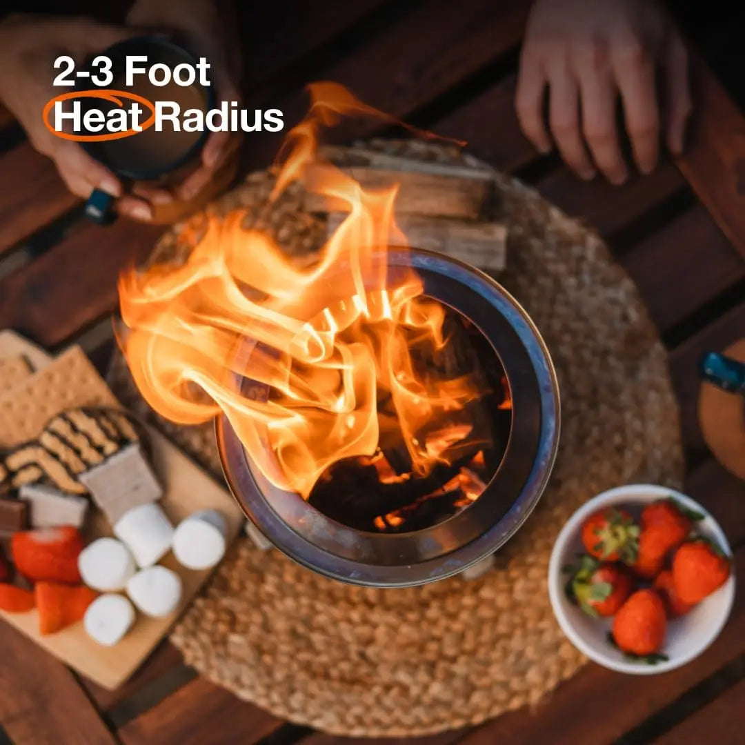 Camping Stove Tabletop Pit With Stand Outdoor Fireplaces Heater For Backpacking Hiking Traveling BBQ Portable