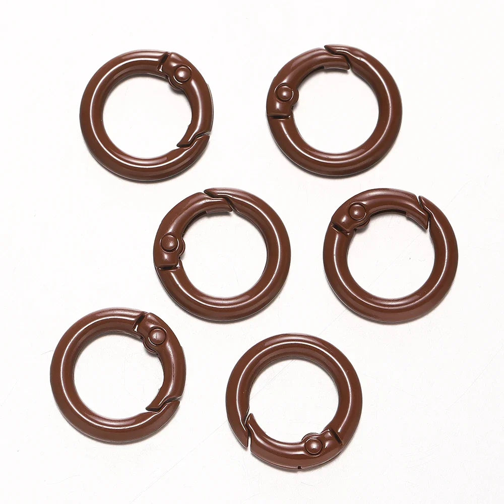 5Pcs Colorful  O Ring Spring Clasp Openable Round Carabiner Keychain Clips Hook Dog Chain DIY Jewelry Buckle Connector