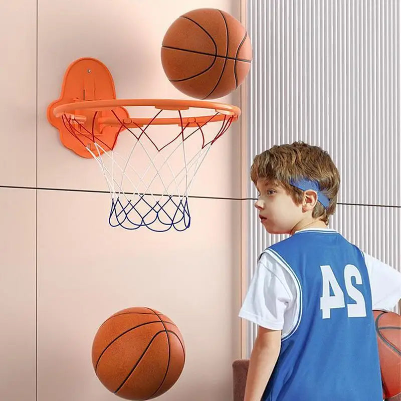 Indoor Basketball Hoop 32cm Dribbling Silent Basketball Training Hoop Noiseless Bouncing Wall-Mounted Toddler Outdoor Toys For