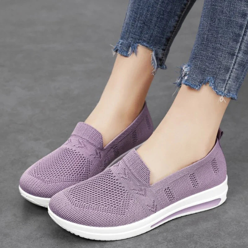 Spring New Women's Sports Shoes, Fashionable, Breathable, Lightweight, Non-slip, Wear-resistant, Casual Sports Shoes, Flat Shoes