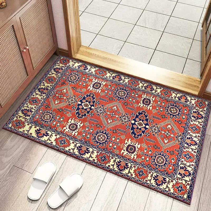 Vintage Style Small Carpet Bohemian Ethnic Style Living Room Bedroom Bathroom Kitchen Anti Slip Entrance Door Mat Home Rug