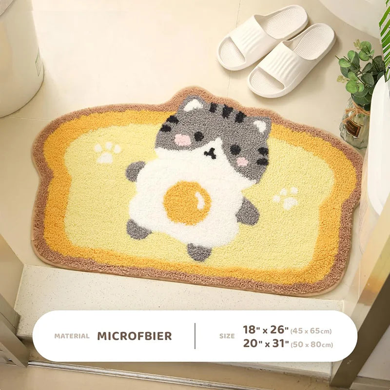 Alfombrilla de baño con diseño de gato tostada