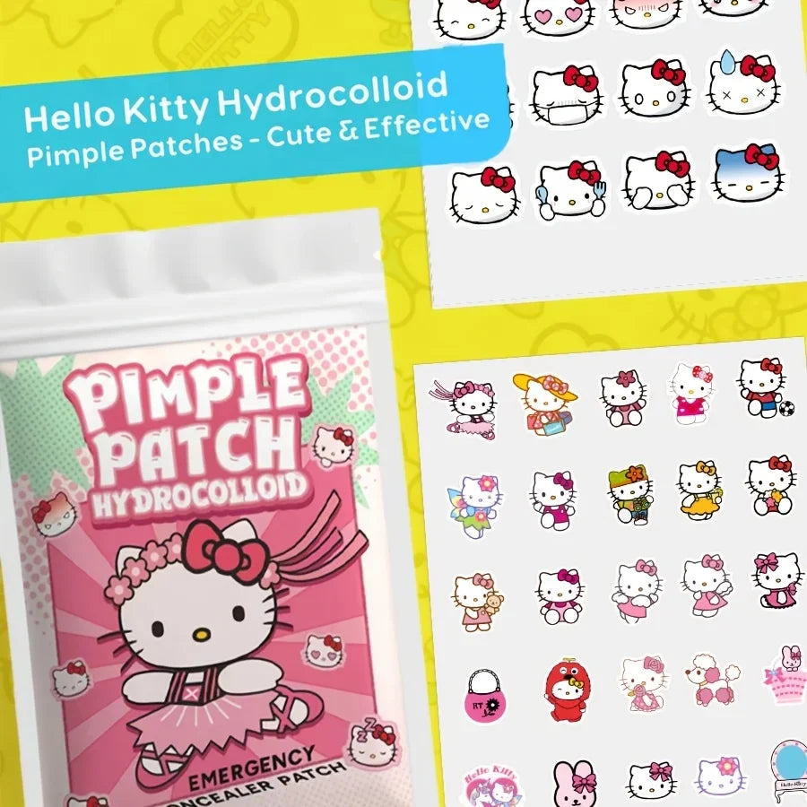 45/135PCS Sanrio Hello Kitty Cartoon Pimples Defect Patch - Invisible Hydrocolloid Acne Patch, Facial Decoration Patch,
