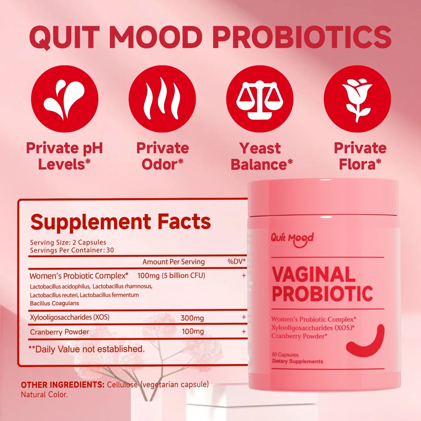 Quit Mood Probiotics For Women PH Balance With Lactobacillus Blend