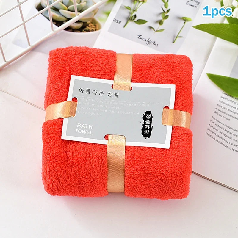 Hot 1/5PCS Bath Towels Set Super Soft Highly Absorbent Quick-drying Coral Velvet Bath Towel For Adults Hotel & Spa Use