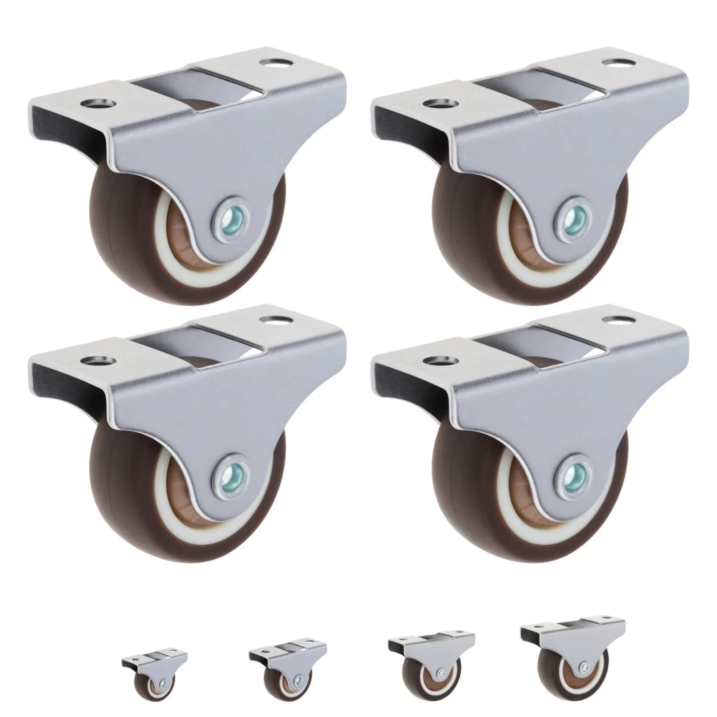 4pcs 1 inch/1.25 inch/1.5 Inch/2 inch Universal Casters Furniture Wheel Caster Silent Trolley Wheels for Sofa Chair Table