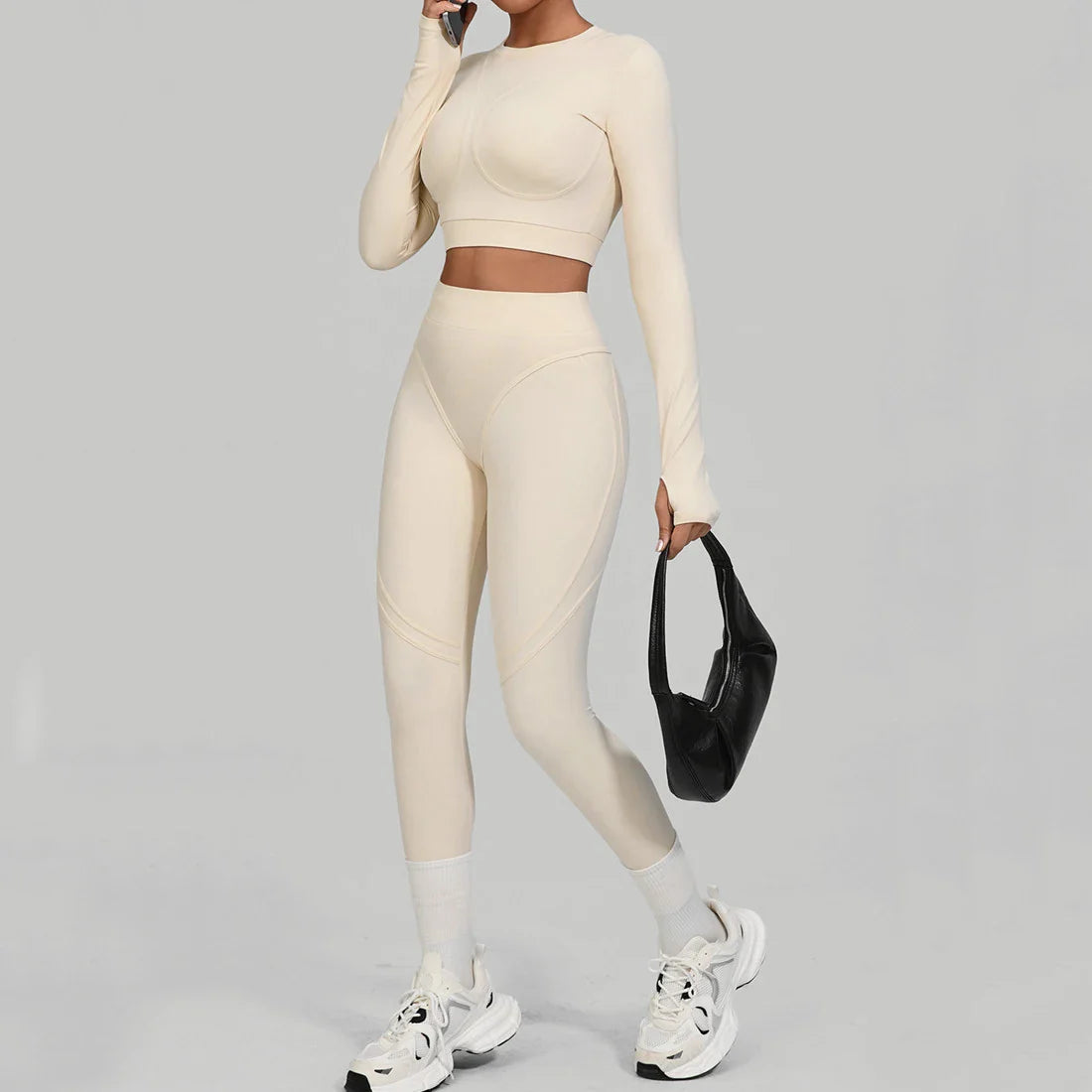 Traje deportivo de yoga sin costuras de cintura alta XP160