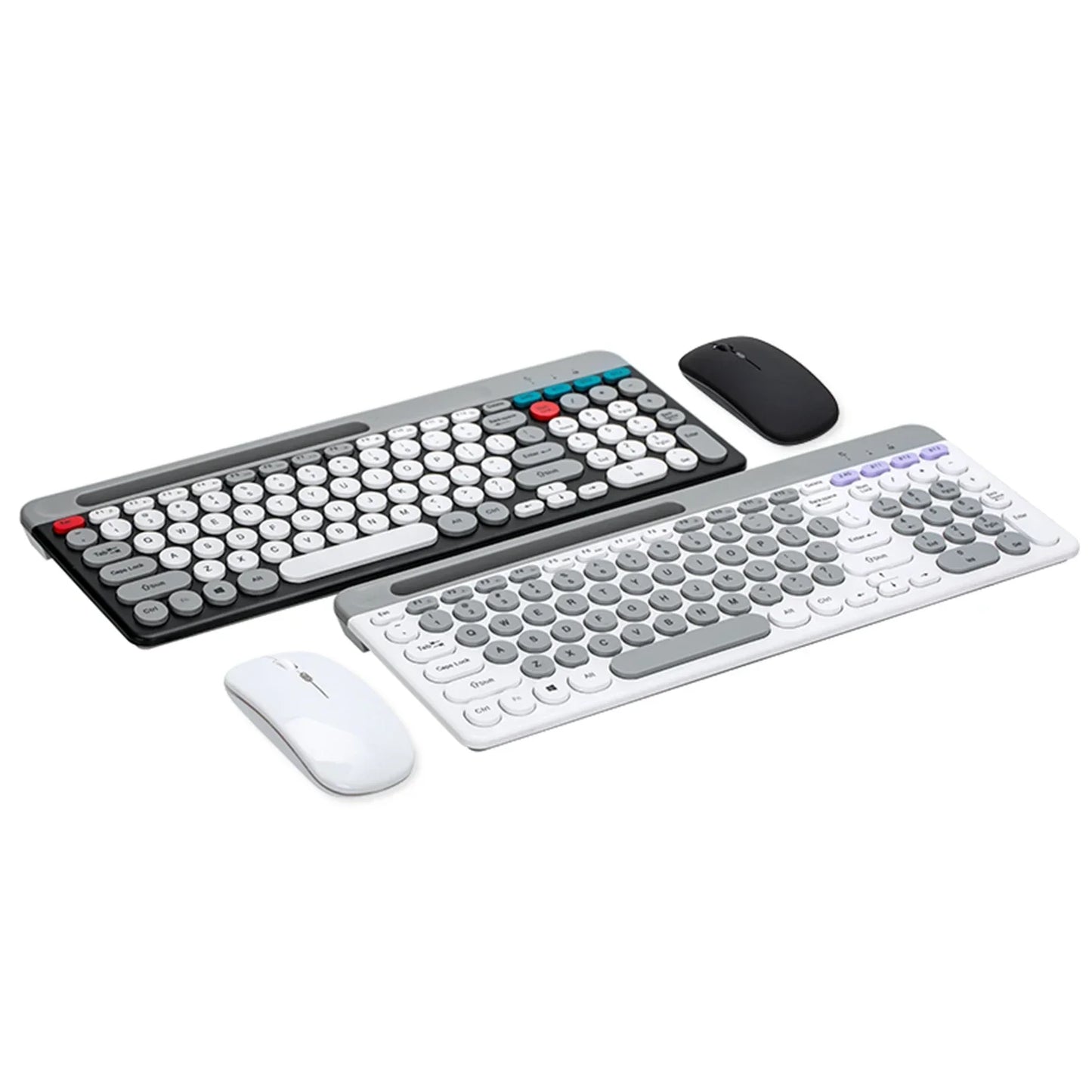 Dual-mode Wireless Keyboard & Mice Combo 2.4G Bluetooth 5.0 Membrane Keyboards BT 3-Channels Rechargeable Key Board Mouse for PC