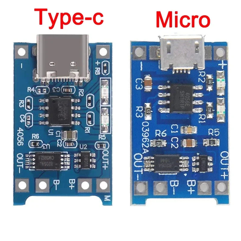 2/5PCS 5V 1A Micro/Type-c/Mini 18650 TP4056 Lithium Battery Charger Module Charging Board With Protection Dual Functions Li-ion
